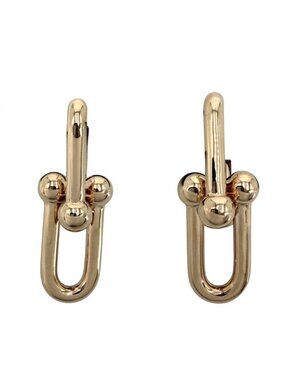 Tiffany & Co Earrings Large Link 18k PG Gold